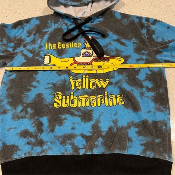 Vintage BEATLES Yellow Submarine Hoodie Tie Dye Blue Black Med - Picture 7 of 10